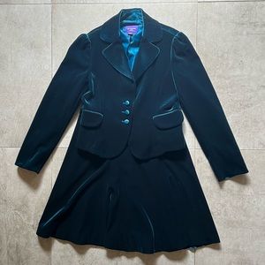 Vintage velvet jacket and skirt suit